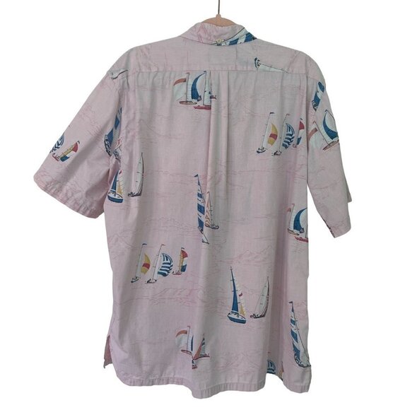Reyn Spooner Mens Shirt Pink Size XL Button Front Sailboat Print Pure Cotton - Picture 11 of 11